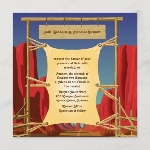 5,25 x 5,25-inch Wilde West Wedding Invitation Kaart