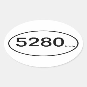 5.280 voet/mijl ovale sticker