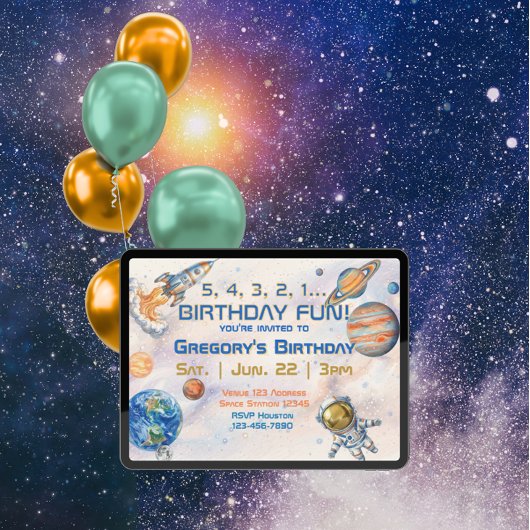 5 4 3 2 1 Verjaardagsfeest Ruimte  Kaart