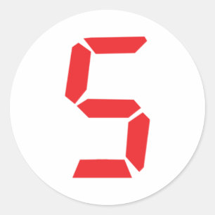 5 5 digitaal alarmnummer ronde sticker