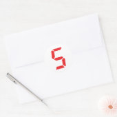 5 5 digitaal alarmnummer ronde sticker (Envelop)