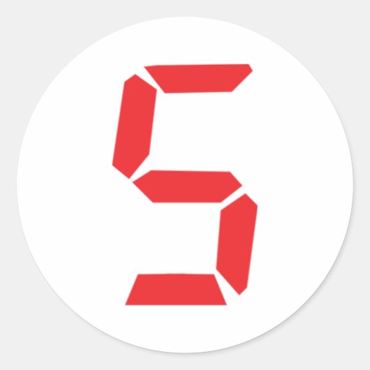 5 5 digitaal alarmnummer ronde sticker (Voorkant)