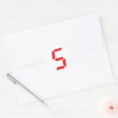 5 5 digitaal alarmnummer ronde sticker (Envelop)