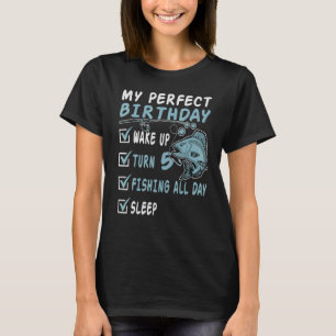 5 5 jaar oude verjaardag vijfde Vissende verjaarda T-shirt
