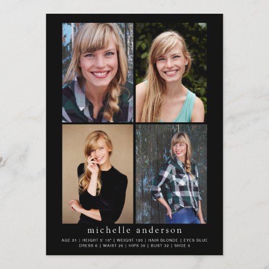 5,5 x 7,5-inch moderne 5-fotomodel Comp-Kaart Aankondiging (Achterkant)