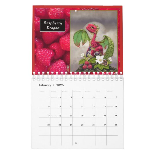 5.5x7 Vruchten en bessen Dragon 2018 kalender (Feb 2026)