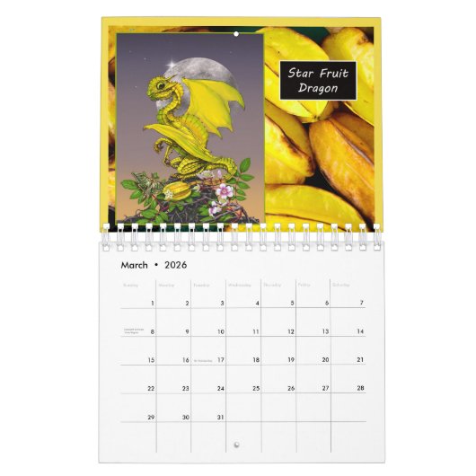 5.5x7 Vruchten en bessen Dragon 2018 kalender (Mar 2026)