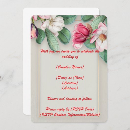 5" * 7" Afgeronde bruiloft uitnodiging Kaart (Voorkant / Achterkant)