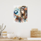 *~* 5 A100 Psychische Boho Gypsy Fortune Teller Poster (Keuken)