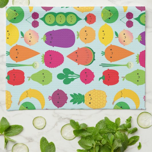 5 A Dagelijkse groenten en fruit Theedoek (Gevouwen)