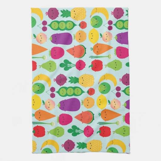 5 A Dagelijkse groenten en fruit Theedoek (Verticaal)