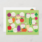 5 A Day Kawaii Groenten 2025 Kalender Briefkaart (Voorkant / Achterkant)