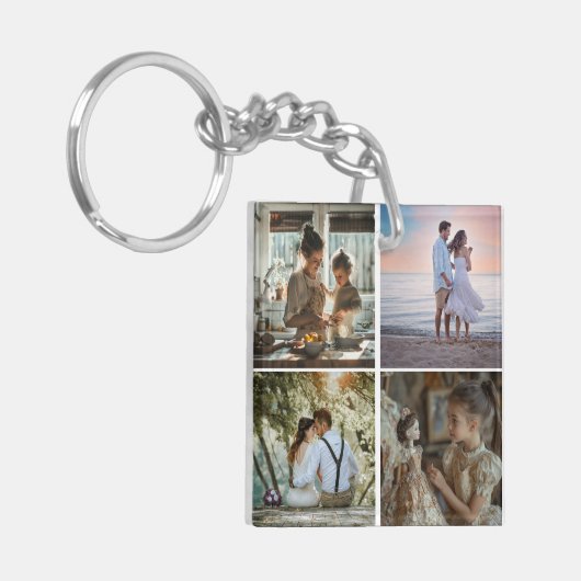 5 Aangepaste foto-inkolling op maat Sleutelhanger (Voorkant Links)