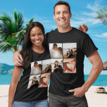 5 Aangepaste foto-inkolling op maat T-shirt<br><div class="desc">Creëer een aangepaste foto Collage op maat van 5 foto-T-shirt uit Ricaso. Eigenschappen 4 fotomalplaatjes aan de voorzijde en aan de achterzijde</div>