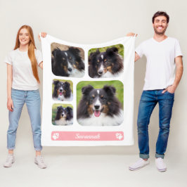 5 Aangepaste Sjabloon voor fotocollage met naam op Fleece Deken