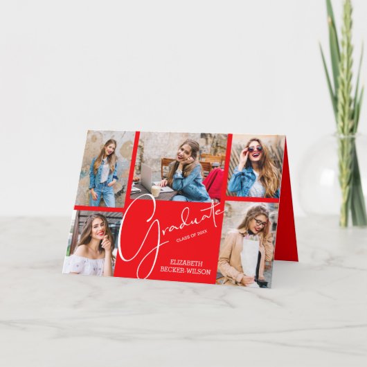 5 Aankondiging Photo Red Afstuderen (Voorkant)