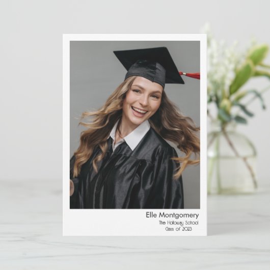 5 Aankondiging van Photo Black & White Afstuderen (Staand voorkant)