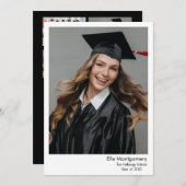 5 Aankondiging van Photo Black & White Afstuderen (Voorkant / Achterkant)