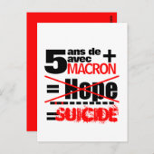5 ans + Macron = SUICIDE - Briefkaart (Voorkant / Achterkant)