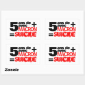 5 ans + Macron = SUICIDE - Rechthoekige sticker (Vel)