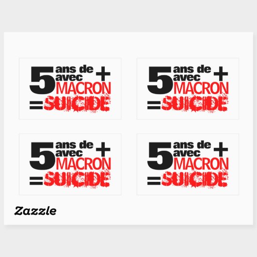 5 ans + Macron = SUICIDE - Rechthoekige sticker (Vel)