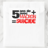 5 ans + Macron = SUICIDE - Rechthoekige sticker (Tas)