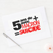 5 ans + Macron = SUICIDE - Rechthoekige sticker (Envelop)