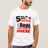 5 ans + Macron = SUICIDE - Witte Mannen t-shirt (Voorkant)