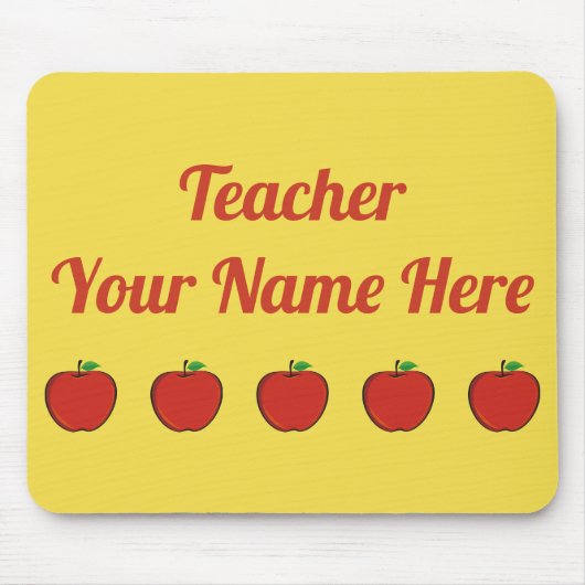 5 Apple Teacher  Mousepad Muismat (Voorkant)