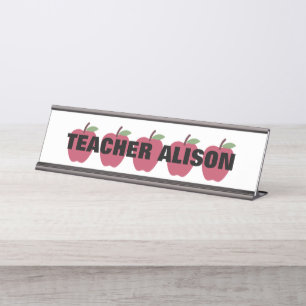 5 Apple Teacher Name Bord Bureau Naambordje