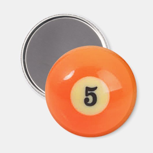 "5 Ball" zwembad bal ontwerp geschenken en product Magneet (Voorkant / Achterkant)