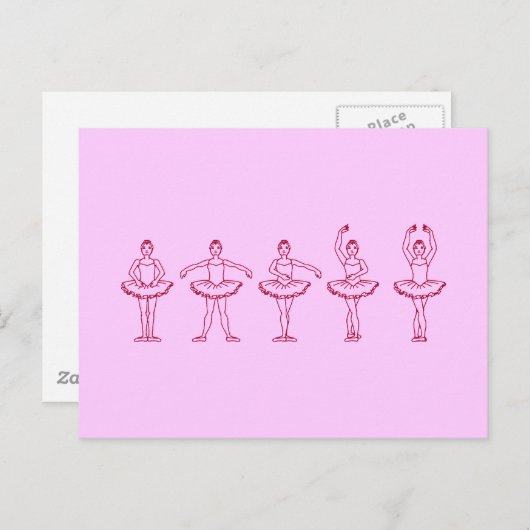 5 balletposities briefkaart (Voorkant / Achterkant)
