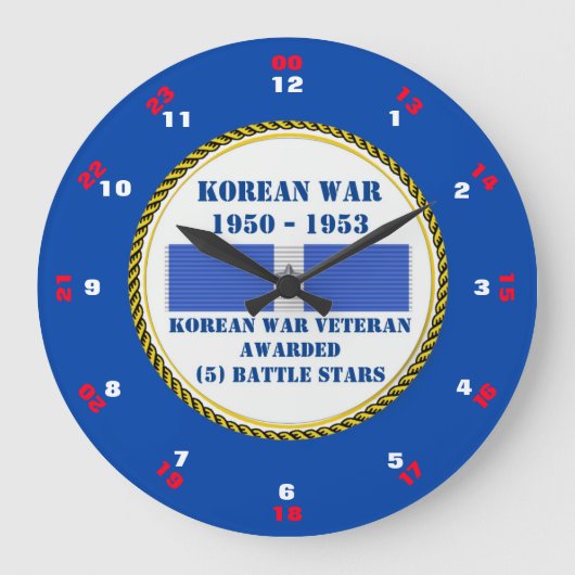 5 BATTLE STARS KOREAN WAR VETERAN GROTE KLOK (Voorkant)