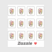 5 Beker van Bloemen Sticker (Vel)