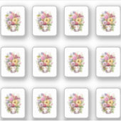 5 Beker van Bloemen Sticker (Voorkant)