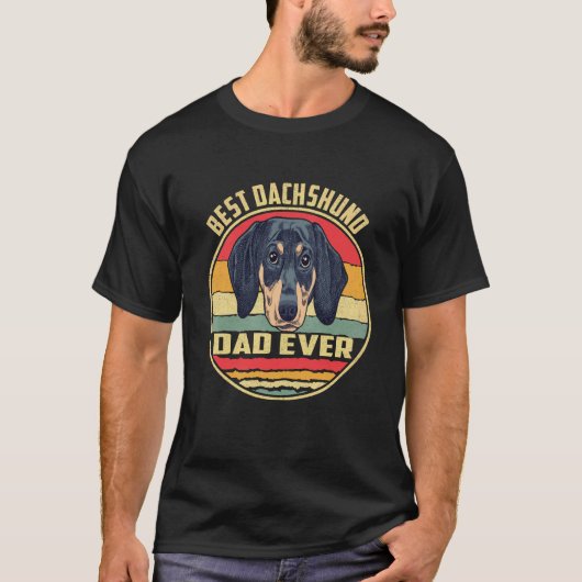 5 Beste Dachshund-papa ooit T-shirt (Voorkant)