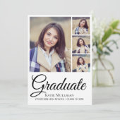 5 Bewerkbaar achtergrond-Afstuderen voor fotoscrip Aankondiging (Staand voorkant)