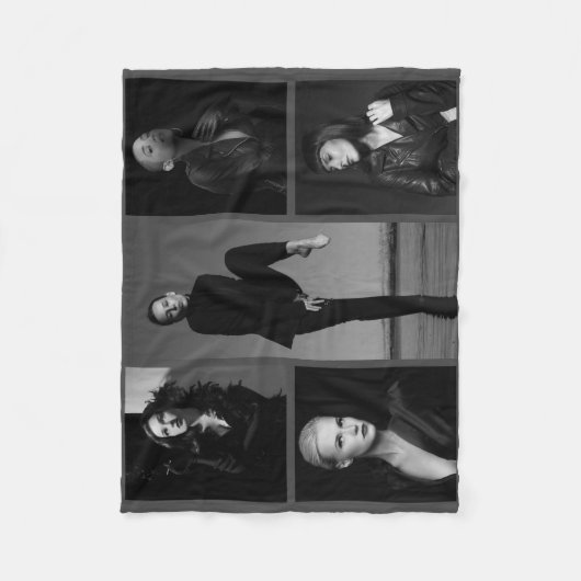 5 bewerkbare fotocollage fleece deken (Voorkant)