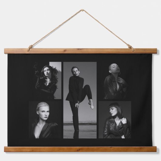 5 bewerkbare fotocollage hangend wandkleed (Voorkant)
