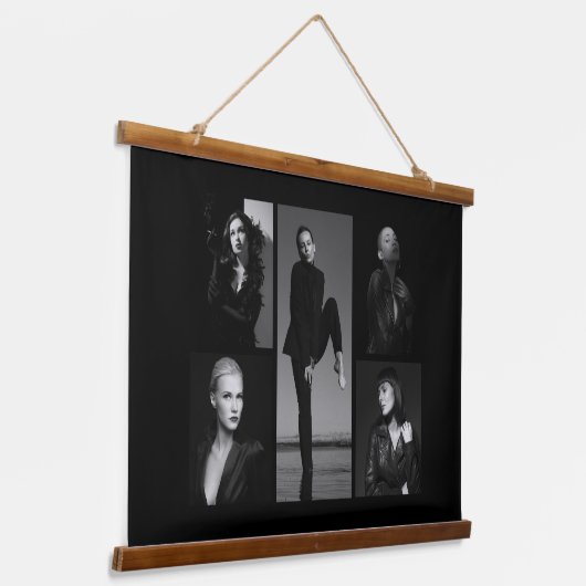 5 bewerkbare fotocollage hangend wandkleed (Gebogen)