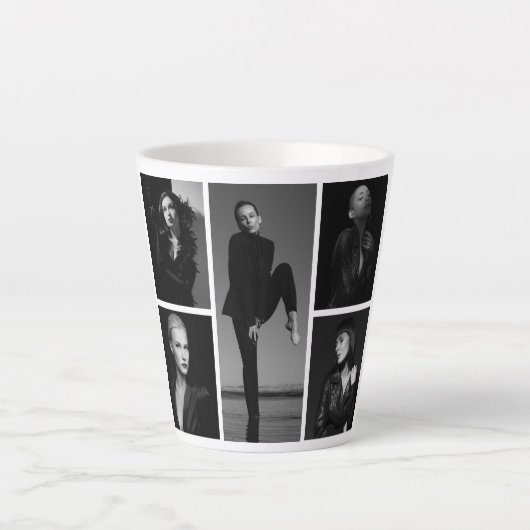 5 bewerkbare fotocollage latte mok (Voorkant)