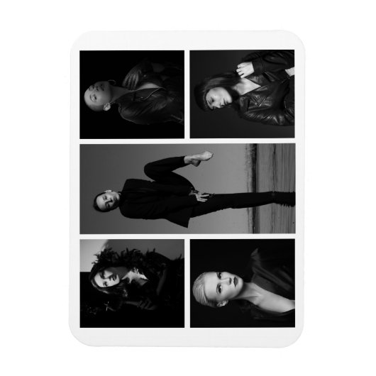 5 bewerkbare fotocollage magneet (Verticaal)