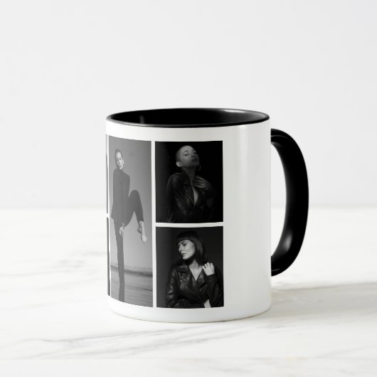 5 bewerkbare fotocollage mok (Voorkant rechts)