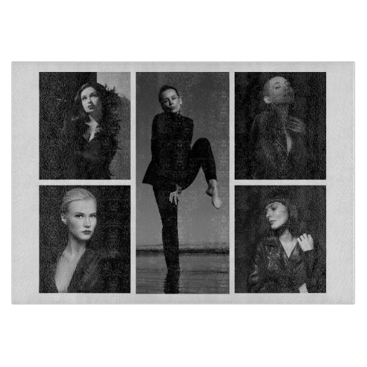 5 bewerkbare fotocollage snijplank (Voorkant)