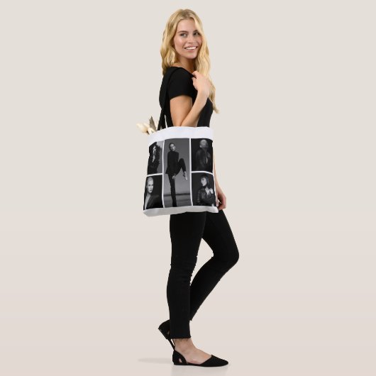 5 bewerkbare fotocollage tote bag (Op model)