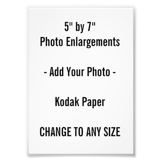 5 bij 7-inch KODAK Foto uitbreiding Afdruk (Voorkant)