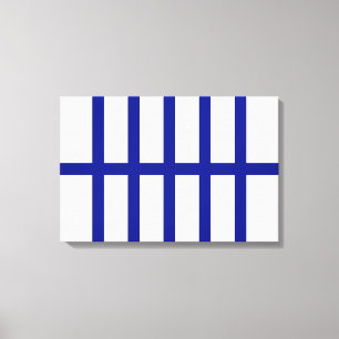 5 Bisected Blue Lines Canvas Afdruk
