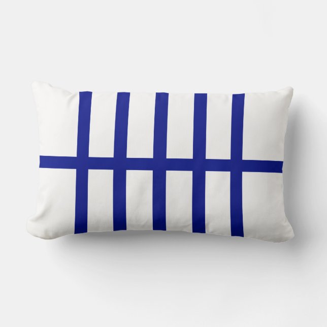 5 Bisected Blue Lines Kussen (Voorkant)