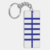 5 Bisected Blue Lines Sleutelhanger (Voorkant Links)