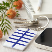 5 Bisected Blue Lines Sleutelhanger (Voorkant Rechts)